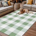 thumbnail image 2 of Fsddascl Sage Green Checkered Outdoor Rug for Patio/Deck/Porch, Non-Slip Large Area Rug 5 x 8 Ft, Green White Buffalo Plaid Indoor Outdoor Rugs Washable Area Rugs, Reversible Camping Rug Carpet, 2 of 5