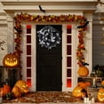 thumbnail image 2 of Tkrady Door Wreath Autumn Wreath Fall, 10.24 inch Fall Wreaths Small Wreaths Welcome Sign Decoration Outdoor Pumpkins Porch Wall Black Farmhouse-White, 2 of 6