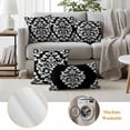 thumbnail image 6 of Baroque Black Outdoor Waterproof Pillow Covers, Vintage Damask Classic Floral Decorative Square Throw Pillowcase Sofa Cushion Sham for Patio/Couch/Chair, 18"x18" 2 Pack, 6 of 8