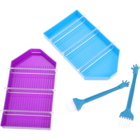 2 Sets Drill Disc Diamond Picture Trays Drill Trays Diamond Trays DIY Diamond Picture Tool Cross Diamond Art Tray Diamond Sorting Tray Storage Tray Nail Multipurpose Plate Plastic