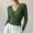 Bronze, variant on Womens Wrap V Neck Top Long Sleeve Ribbed Knit Surplice Pullover Tops Elegant Slim Fit Casual Cropped Sweater