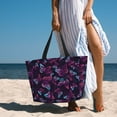 thumbnail image 6 of Balery Purple Butterfly Beach Travel Bag - Water-Resistant, Large Capacity Lightweight Tote with 7 Pockets for Women and Men - Perfect for Beach, Pool, Gym, and Travel, 6 of 7