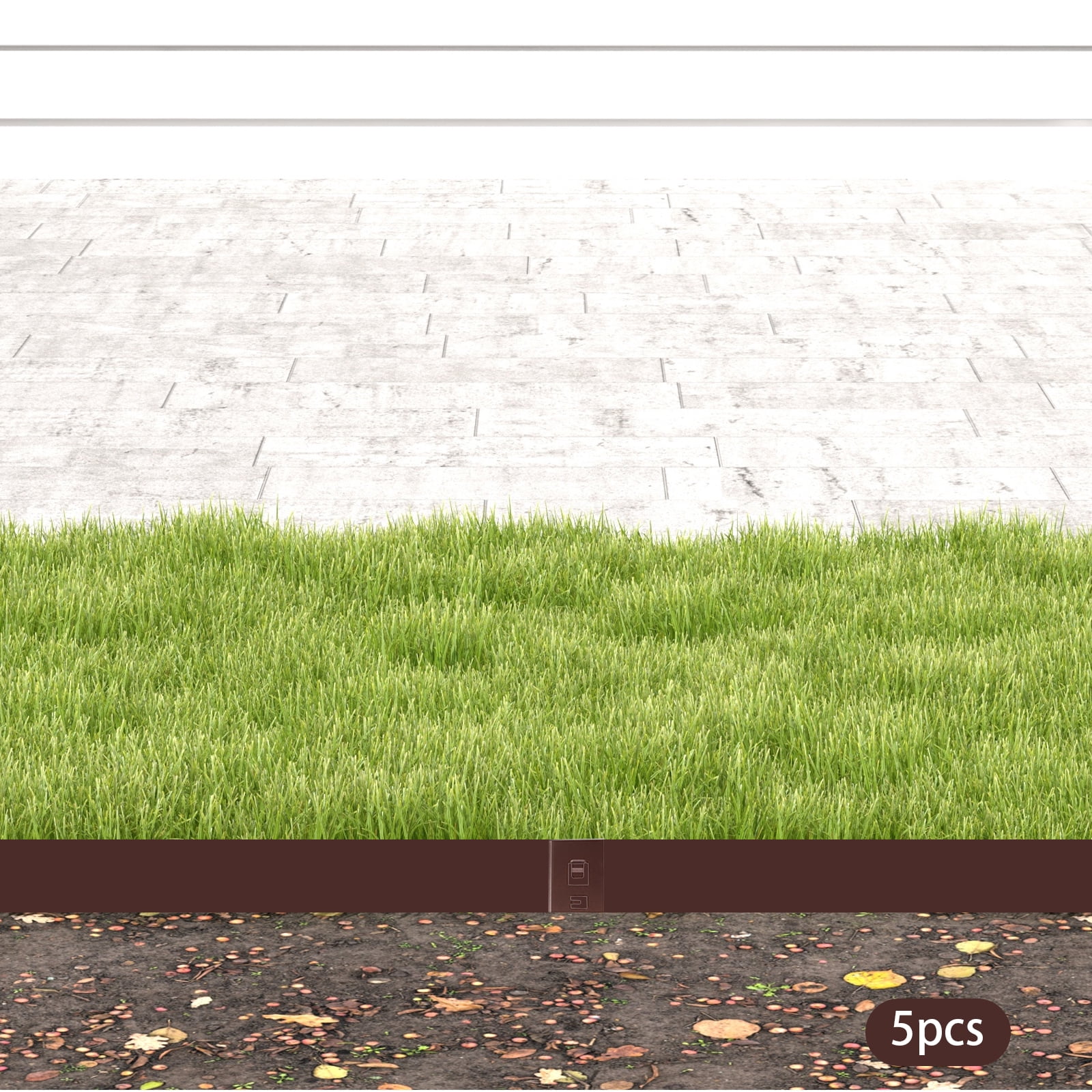 Miumaeov 39" L x 3" H Strips Steel Landscape Edging, 5PCS Garden Metal Landscape Edging Border, Minimalist Steel Garden Edging Border, Bendable Metal Landscape Edging for Yard, Garden, Lawn