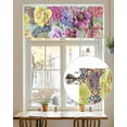 thumbnail image 7 of Boho Flower Valances for Windows National Style Peony Orchids Valance Rod Pocket Light Filtering Short Window Treatments Curtains for Kitchen Bathroom Living Room Bedroom, 1 Panel, 42 x 18 Inch, 7 of 7