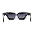 thumbnail image 4 of Womens Thick Angular Bevel Rim Geometric Cat Eye Sunglasses Slate Tortoise Smoke, 4 of 4
