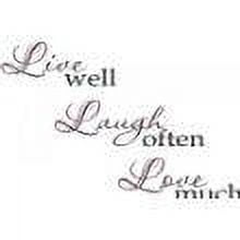 Design With Vinyl Live Well Laugh Often Love Much Artwork Family Saying Biblical Bible Wall Decal for Family - Themed Décor - Size: 38 In x 38 In