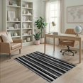 thumbnail image 2 of ODIKA 4'x6' Washable Area Rug Pet Friendly, Non-Shedding Corridor Featuring Varied Width Stripes Contrast Alfombras Para for Bedroom, Reading Nook, 2 of 7