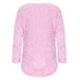 thumbnail image 5 of GigrtiJin Women’s Fall Winter Sweaters Long Sleeve Round Neck Plush Sweater Tops Solid Color Comfy Loose Blouse, 5 of 6