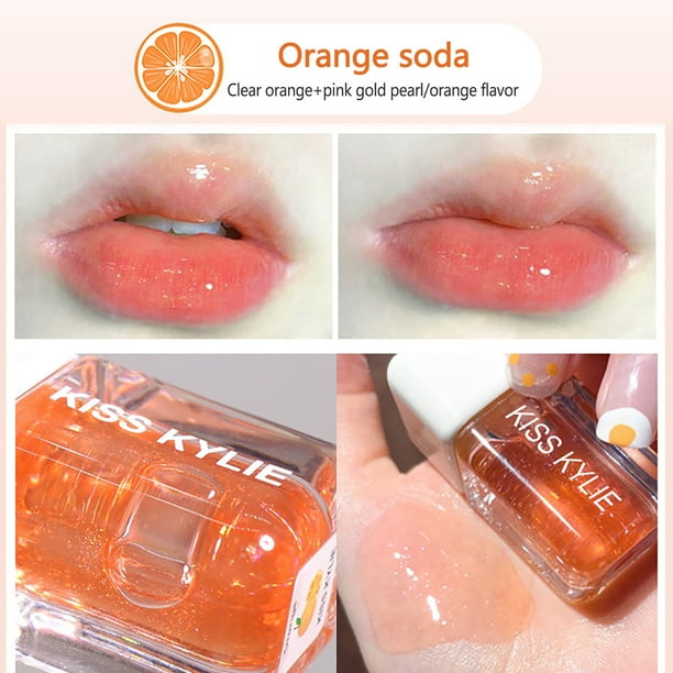 Lápiz labial para mujer, tinte labial, brillo labial, brillo de labios, gelatina brillante, superposición de miel, fino, brillante, perlado, transparente, hidratante, color labial de 3,5 ml.
