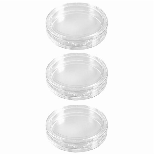 30 Pzs Caja de Monedas de Plastico Transparente Redonda Pequena 22mm