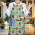 thumbnail image 6 of Strawberry Plants Fruit Flower Leaf Green Apron-Garden Aprons for Women with Pockets-Cotton Linen Waterproof Kitchen Cooking Gardening Aprons Adjustable for Kitchen,Cooking,BBQ and Salon 33x27 Inch, 6 of 7