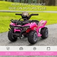 thumbnail image 6 of Bikes Aosom ATV Four Wheeler Ride on Car, Motorized Quad, 6V Battery Powered Electric Quad with Songs for 18-36 Months, Pink, Riding Toys, 6 of 10