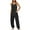 Black, variant on Women's V Neck Sleeveless Jumpsuits Spaghetti Straps Harem Long Casual Loose Fitting Pants Overalls With Pockets Pink