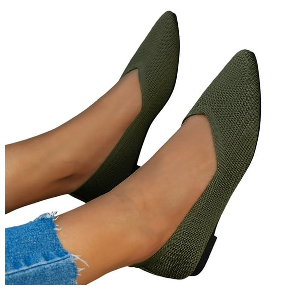 Women's Dress Shoes Spring Autumn Mesh Pointed Toe Slip on Low Heels Ballet Flats Walking Work Loafers