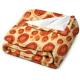 thumbnail image 3 of Pepperoni Cheese Pizza Lightweight Flannel Blanket 50"x60" Funny Food Plush and Warm Fleece Blanket for Couch Bed Throw Blanket for Women Men Soft Cozy Microfiber Throw Blanket, 3 of 6