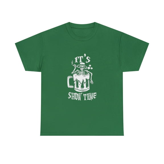 It's Show Time Smokin' Skeleton Beer Mug T-Shirt