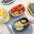 thumbnail image 4 of Lunch Container 1 Set Pack Rice 6 Grids Portable Spoon Fork Food Container, 4 of 4