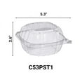 thumbnail image 3 of VeZee 5" Clamshell Clear Plastic Hinged Lid Containers Use for Take-out/ to-Go Food, Sandwiches, Cake, Salad (100Ct), 3 of 7