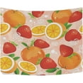 thumbnail image 2 of Fresh Fruits Orange Strawberry Tapestry Wall Hanging Tapestries Happy Colorful Hippie Psychedelic Art Polyester Carpet Wall Decorative for Living Room Bedroom 60x51inch Gift Decor, 2 of 7