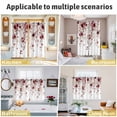 thumbnail image 5 of Red Flowers Kitchen Curtains Window Panels, Spring Floral Elegant Pastoral Watercolor Insulated Window Treatment Curtain, Grommet Curtains for Bedroom/Living Room/Bathroom, 2 Piece 42"Wx54"L, 5 of 8