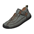 thumbnail image 3 of GrmtClth Unisex Handmade Leather Shoes Soft‑Fit Handcrafted Leather Sneakers Non‑Slip Wear‑Resistant Sole Daily Commute Driving Footwear, 3 of 10