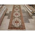 thumbnail image 1 of AHMEDANI Gorgeous Ivory Floral Medallion Wool Silk Hand Knotted Soft Hall Way Runner Rug (10.1 X 2.6)', 1 of 8