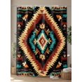 thumbnail image 4 of Boho Orange Teal Standard Shower Curtain Set, Waterproof Shower Curtains for Bathroom, Southwestern Abstract Geometric Ethnic Washable Fabric Cloth Bath Curtain for Bathtub with Hooks 72x72 Inches, 4 of 6