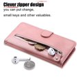 thumbnail image 2 of Wallet Case for Google Pixel 8 with Zipper Pocket & Card Slots – Stand Function Pink, 2 of 6