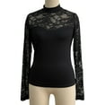 thumbnail image 5 of FNFYFH Women's Long Sleeve Lace Shirt Crew Neck Slim Fit Going Out Tops Blouse Date Night Outfits, 5 of 10