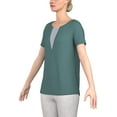thumbnail image 1 of T-shirt à Manches Courtes en jersey Doux et Confortable pour Femmes avec Forme de Col en V Synthétique, 1 of 5