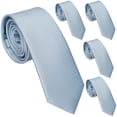 thumbnail image 1 of Zenxus Solid Skinny Ties For Men 25 Inch Slim Dusty Blue Ties Bulk For Wedding And Activities 5-Pack, 1 of 4