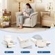thumbnail image 4 of Sillón Reclinable Eléctrico – Giro 270° – Bolsillos Laterales – Puerto USB – Piel PU – Reposabrazos Gruesos – Sala o Dormitorio – Blanco, 4 of 9