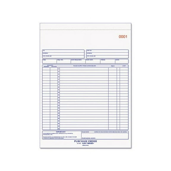 Purchase Order Book 8 1/2 x 11, Letter, Two-Part Carbonless, 50 Sets/Book