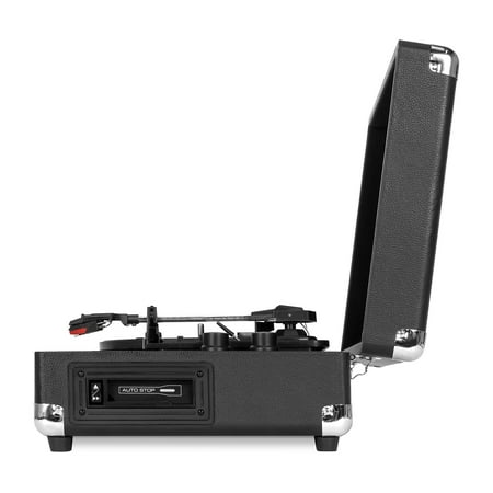 Victrola - Journey+ Cassette Bluetooth Suitcase Record Player - Black