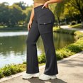 thumbnail image 3 of Women's Stretch Flare Pants High Waisted Slim Fit Pockets Casual Daily Wear Pants, 3 of 7