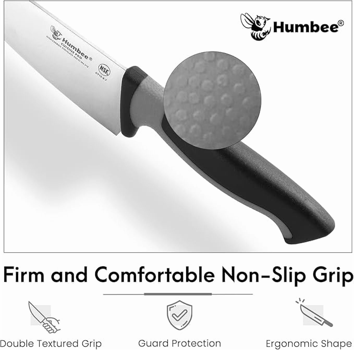 Humbee 6-Inch Chef Knife Razor-Sharp Blade Kitchen Knife with Comfortable Grip Handle, Cool Grey DT-10 Series