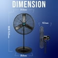 thumbnail image 4 of Tornado - 30 Inch Outdoor Pedestal Fan Water-Resistant Fan Metal Oscillating Fan - UL Safety Listed, 4 of 6