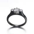thumbnail image 5 of 2mm Black/White Ceramic AAA CZ Band Rings Women's Wedding Stylish Ring Size 6-10, 5 of 5