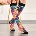 thumbnail image 5 of FORMRS Womens Knee High Socks Casual Long Thick Travel Daily Wear, 1 Pair, Green Colorful Circles, 5 of 6
