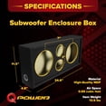 thumbnail image 3 of Q Power Car Audio Subwoofer Enclosure Box for 8 Inch Mids and 3 Inch Tweeters, 3 of 8