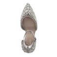 thumbnail image 2 of Lauren Lorraine Rose SILVER Crystal Embellished Ankle Strap Bridal d'Orsay Pumps (10), 2 of 3
