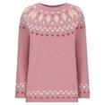 thumbnail image 4 of WRKEKC Women's Vintage Print Knit Pullover Sweater Crewneck Long Sleeve Casual Modern Design Loose Fit Trendy Tops Womens Sweater, 4 of 6