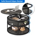thumbnail image 5 of Dextrus Modern Lift Top Coffee Table with Storage, Round Center Tables for Living Room, Home Office, Gray, 5 of 8