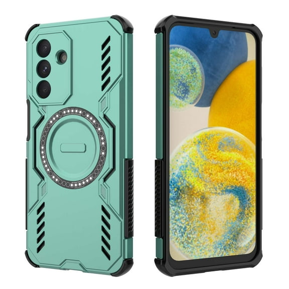 For Samsung Galaxy A57 Magnetic Phone Case,Military-Grade Drop Protection,Compatible with Mag-Safe,Heavy Duty Tough Rugged Shockproof Dropproof Grip Armored Slim Phone Case Cover,Green