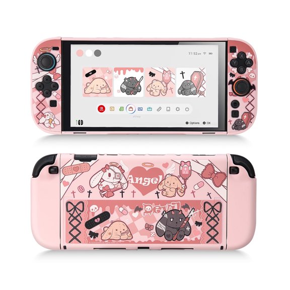 GeekShare Full-Body Protective Case Compatible with Switch 2 , Slim Shell with Stand Gothic Bunny