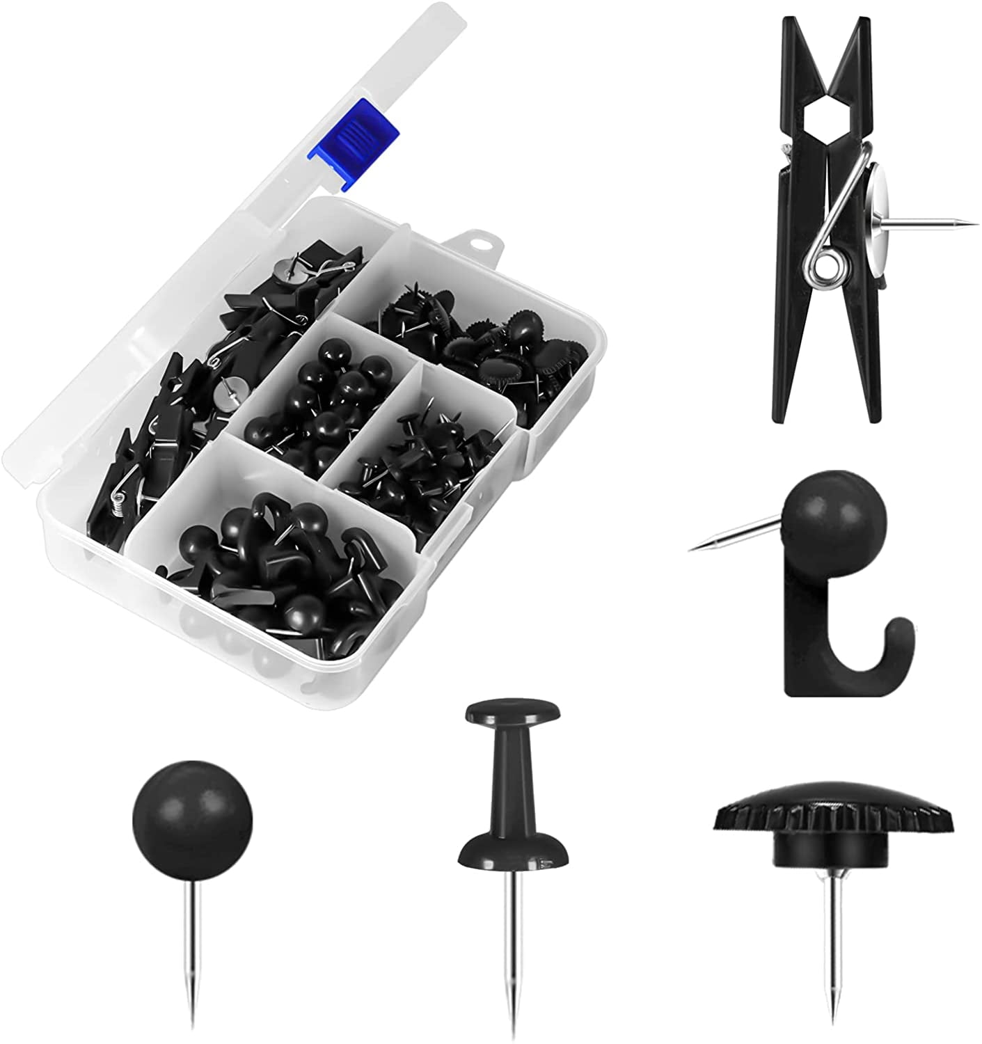 140pcs Push Pins Set, Plastic Push Pin, Hook Pushpin, Clip Push Pins