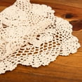 thumbnail image 3 of Ksopiavobs 2-Pieces Handmade Cotton Crochet Doilies Oval Lace Table Placemats 12 x17inch, Beige, 3 of 7