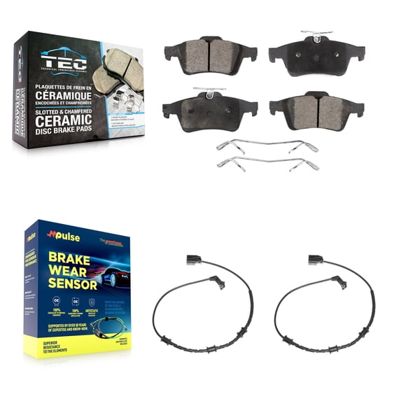 TEC Rear Ceramic Disc Brake Pads and Wear Sensors Kit for Car Jaguar XF XJ XK XKR KTW-101361