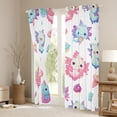 thumbnail image 3 of Homewish Cartoon Axolotl Curtains Pack of 2 (42x84 Each) for Kids Girls, Kawaii Ice Cream Donut Curtains Blackout, Cute Animal Wildlife Bedroom Curtains, White Room Decor, 3 of 6