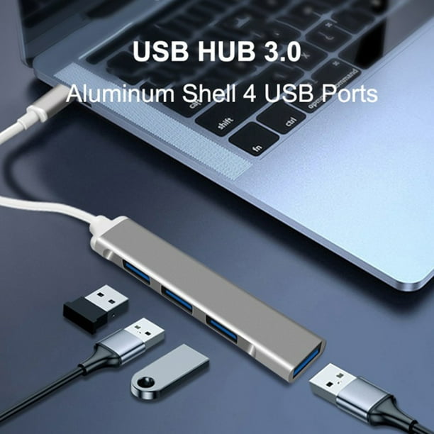 USB C Hub Splitter, USB 3.0 USB 2.0 4 en 1 Hub Dock Station Adapter (Gris)